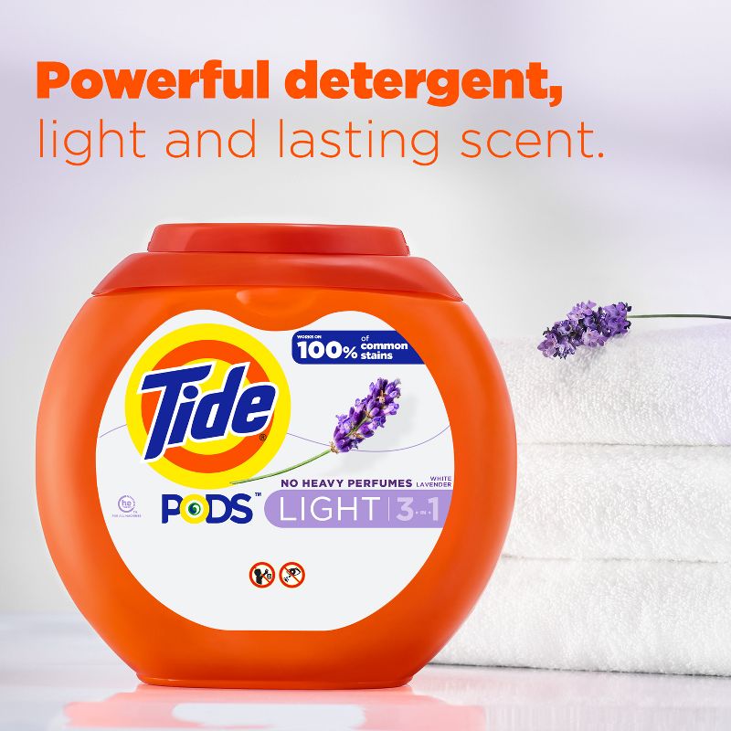 Tide Pods Light Laundry Detergent - White Lavender - 42ct, 5 of 12