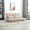 Aghana Digitals 2-in-1 Light Gray Folding Floor Sofa Bed with Adjustable Backrest/Headrest, Suede - 3 of 4