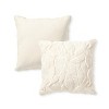 HGTV Triple Jacquard Carved Faux Fur Pillow Autumn Bliss Snowbound 22 x 22 inches - 4 of 4