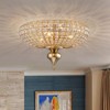 LLHZSY 15 4/5" Large Bowl-Shaped Vintage Crystal Ceiling Light 3-Light Flush Mount Light Fixture for Bedroom Kitchen Hallway - 2 of 4