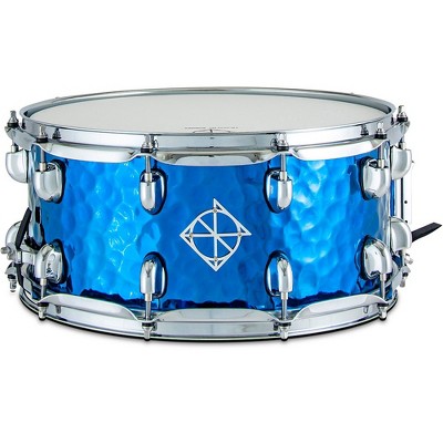 Dixon Cornerstone Titanium Plated Hammered Steel Snare Drum With Bag 14 x 6.5 in. Blue