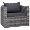 vidaXL Sofa Set Grey PE Rattan, Powder-Coated Steel, Glass Medium - 3 of 4