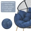 Outdoor PE Wicker Egg Chair with Ottoman for Balcony - 4 of 4