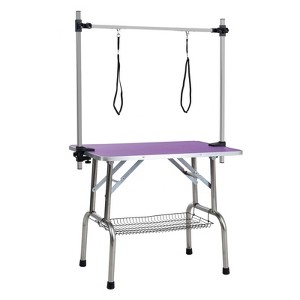 VisioGear 36" Folding Dog Pet Grooming Table with Adjustable Arm and Clamps, Pet Dog Cat Grooming Table, Purple, 36"*23.6"*65.5" - 1 of 4