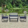 NicBex Outdoor Dining Table Set Wooden Coffee Table with Loveseat & Chairs,Wicker Patio Furniture Set for Garden, Backyard, Porch - 2 of 4