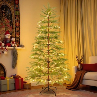 INFURNIC Artificial Trees 6FT Full Christmas Tree with 612 Branch Tips and Sturdy Metal Stand for Holiday Decor, Green, 37.4"*37.4"*70.9"