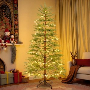 INFURNIC Artificial Trees 6FT Full Christmas Tree with 612 Branch Tips and Sturdy Metal Stand for Holiday Decor, Green, 37.4"*37.4"*70.9" - 1 of 4