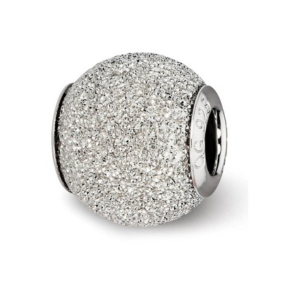 Black Bow Jewelry Sterling Silver Light Grey Laser Cut Bead Charm