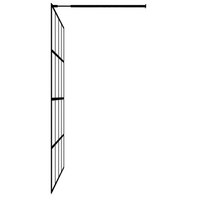 Modern Frosted Glass and Black Aluminum Walk-In Shower Screen 35.4" x 76.8"
