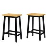 DOMETOUR Solid Wood Bar Stools 25.6" Tall Set of 2 Kitchen Counter Stools with Footrests for Dining Room Kitchen Counter - 2 of 4