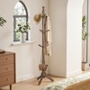 Bekrvio 9-Hook Wooden Coat Rack,Adjustable Height Freestanding Coat Stand for Entryway, Heavy Duty Hanger Organizer for Bedroom Hallway Office,Walnut - 3 of 4