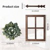 Rustic Wood Window Frame with Green Wreath and Arrows Wall Decor Farmhouse Hanging Decoration Wooden Window Pane Set of 2 Brown - 3 of 4