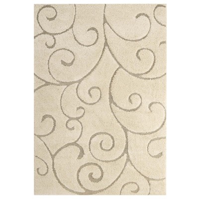 Modway Jubilant Burgeon Scrolling Vine 5x8 Shag Area Rug