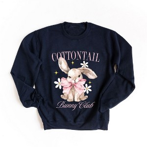 Simply Sage Market Women's Graphic Sweatshirt Coquette Cottontail Bunny Club - 1 of 4
