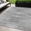 Silver Gray And Charcoal Striped Washable Indoor Outdoor Area Rug - 2 of 4