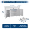 55" Sideboard Buffet Cabinet with Storage, Coffee Bar with Adjustable Shelves, 3 Drawers and 4 Minimalist Doors, Long Storage Cabinet for Kitchen - 2 of 4