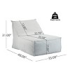 Outdoor Bean Bag Lounge Chairs Set of 2, Water-Resistant Foam Filled Seats with Light Gray Fabric for Patio, Garden, or Indoor Use-The Pop Home - 3 of 4