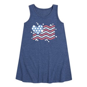Girls' - Instant Message - 4th of July Graphic Sleeveless Aline Dress - 1 of 4