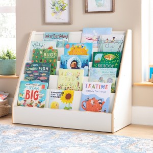 Guidecraft EdQ Book Display for Kids:  Wooden Montessori Bookshelf | 5-Tier Kids Bookcase for Preschool, Playroom, Nursery, Classroom Furniture - 1 of 4