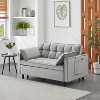 ORRD Modern Velvet Loveseat Futon Sofa Bed, 3-in-1 Convertible Sleeper with Reclining Backrest & Toss Pillows, Small Space Sofa for Living Room - 2 of 4