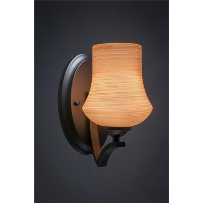 Toltec Lighting Zilo 1 - Light Sconce in  Matte Black with 5.5" Zilo Cayenne Linen  Shade