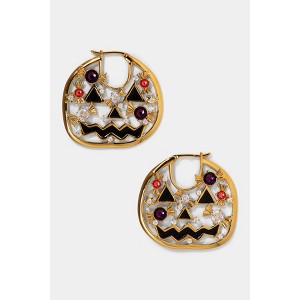 HAUNT COUTURE JACK O LANTERN HOOP EARRINGS - 1 of 3