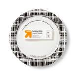 Halloween Disposable Plate 10" - Black Plaid - 24ct - up & up™