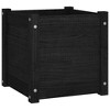vidaXL Garden Planters 2 pcs Black 15.7"x15.7"x15.7" Solid Wood Pine - 4 of 4