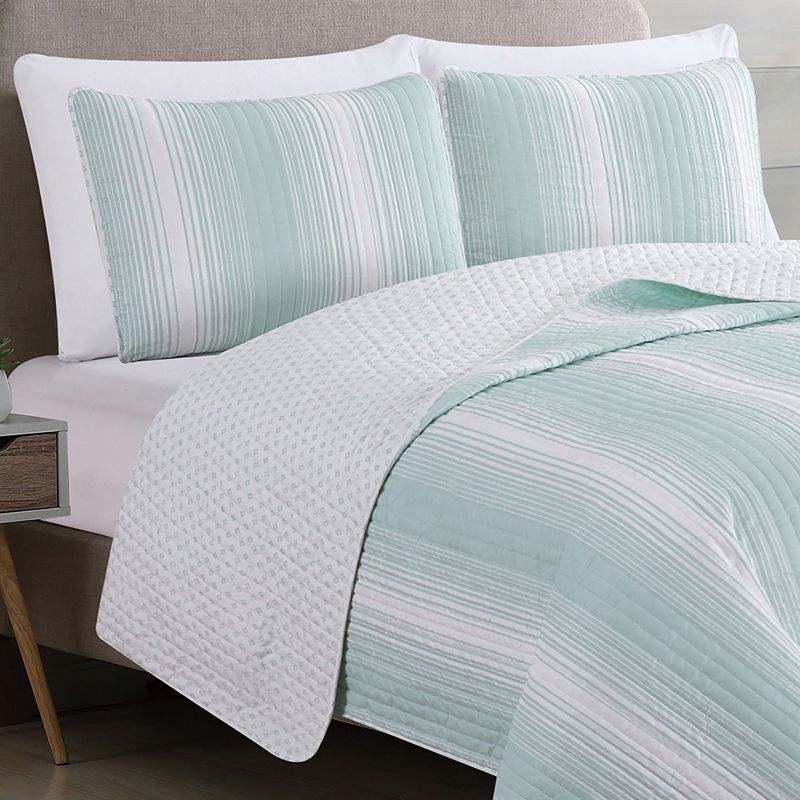 Great Bay Home Stripe Reversible Quilt Set With Shams, 2 of 6