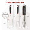 Itopfox BBQ Tools Set, Heavy Duty Stainless Steel Spatula, Fork & Tongs with Portable Bag, Essential Accessories for Barbecue Outdoor Grill - 2 of 4