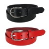 CTM Women's Adjustable Smooth Leather Dress Belt Set - 4 of 4