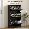 Aghana Digitals Compact 18-Pair Shoe Cabinet with 3 Flip Drawers, Adjustable Shelves, Light Oak Top - 3 of 4