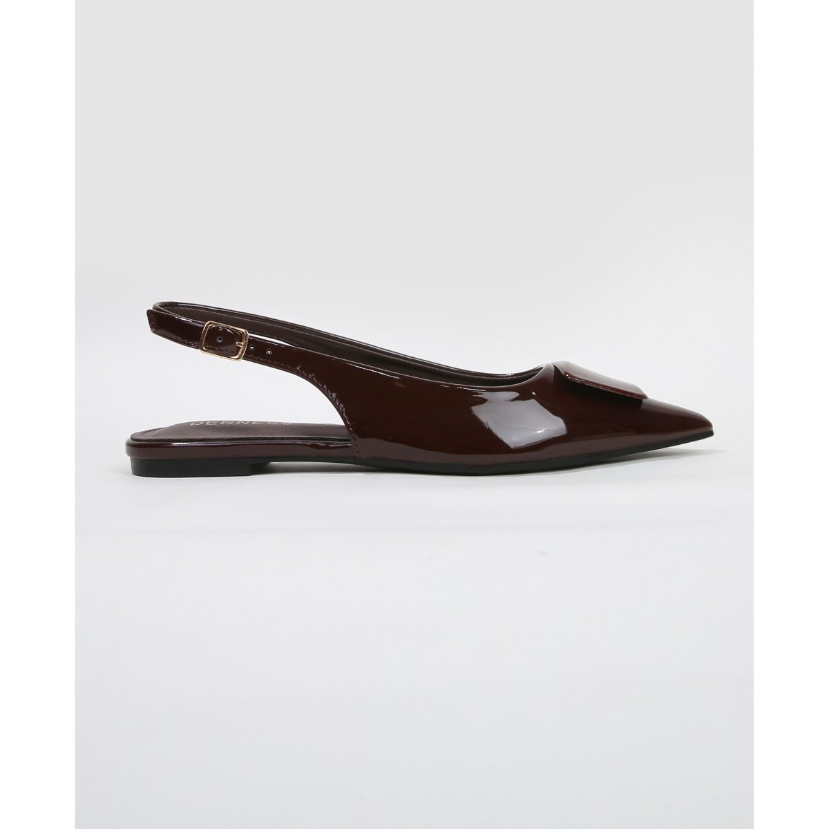 Обувь BERNESS Women's Blanca Patent Slingback Flats with Geometric Vamp Accent White 8 — фото 2