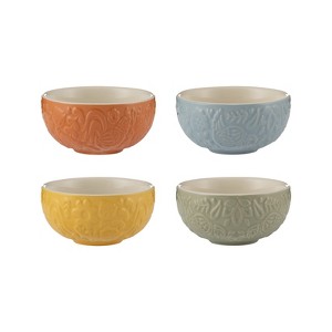 Mason Cash Home to Roost Mini Bowl Set, 4 Ceramic Prep Bowls with Hen and Cockerel Designs - 1 of 4