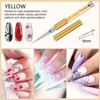Saviland 6-Pc Gel Liner Brush Set: 7-23mm Crushed Crystal Handle Brushes for Line Art - Premium Nail Design Tools. (B-Multicolor) - 3 of 4