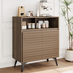 Fluted Storage Cabinet, Sideboard Buffet Cabinet with Storage & Adjustable Shelves for Living Room, Kitchen, Entryway - 1 of 4