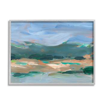 Stupell Industries Abstract Landscape Blue Sky Scenery Framed Giclee Art