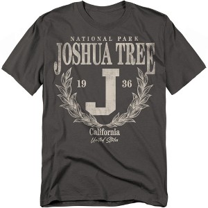 Joshua Tree National Park Laurel Wreath Adult T-Shirt Charcoal - 1 of 4