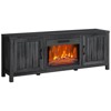 67" Fireplace TV Stand with 23" Insert Electric Fireplace, LED Media Console with Barn Doors & Storage - 2 of 4
