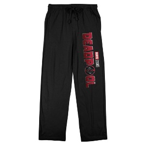 DeadpooL Movie Logo Men's Black Sleep Pajama Pants - 1 of 4