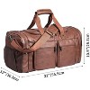 Waterproof Leather Travel Duffel Bag with Shoe Pouch, Weekender Overnight Carry-On Tote for Men & Women - 2 of 4