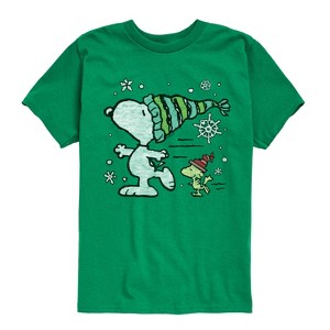 Boys' - Peanuts - Snoopy Woodstock Skate Short Sleeve Graphic T-Shirt - 1 of 4