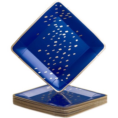 Silver Spoons Elegant Disposable Square Plates for Party, Heavy Duty Disposable Dinner Set (18 PC)