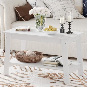 Stylish 31.5" Coffee Table with Open Shelves - 2-Tier Modern Industrial Design - 1 of 4