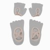 Anna-Kaci Women's Non-Slip Grip Yoga Sock and Fingerless Glove Set with Toe Separation and Ballet Strap Detail - 2 of 4