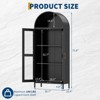 73 Inch High Arch Storage Cabinet with Glass Door and Adjustable Shelves, Kitchen/Dining/Living Room Display Bookshelf Organizer - 4 of 4