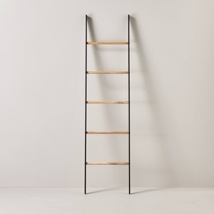 6' Wood & Steel Blanket Ladder Black/Natural - Hearth & Hand™ with Magnolia: Farmhouse Style, No Assembly Required - 1 of 4