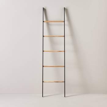 6' Wood & Steel Blanket Ladder Black/Natural - Hearth & Hand™ with Magnolia