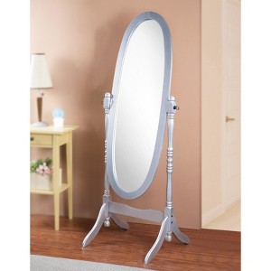 KTMBDW Furniture Swivel Adjustable Full-Length Oval Wood Cheval Floor Mirror - 1 of 4