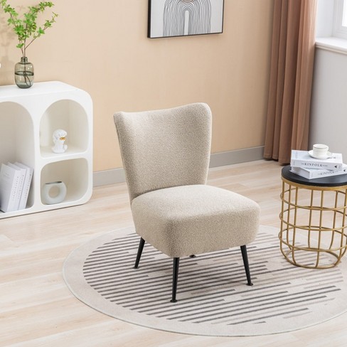 22.50 w Upholstered Armless Accent Chair Modern Slipper Chair Cozy Curved Wingback Armchair Corner Side Chair Target